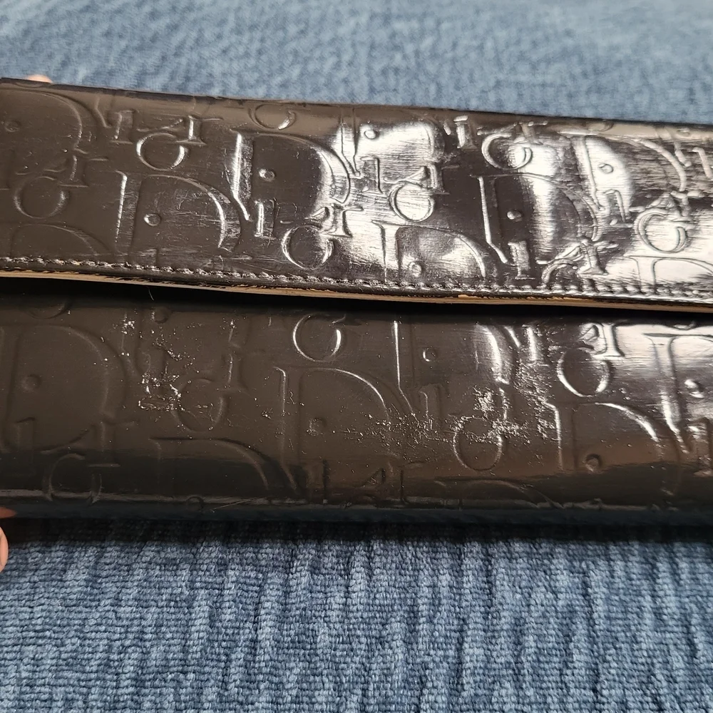 Christian Dior Patent Leather Long Wallet..Authentic..w/coa.